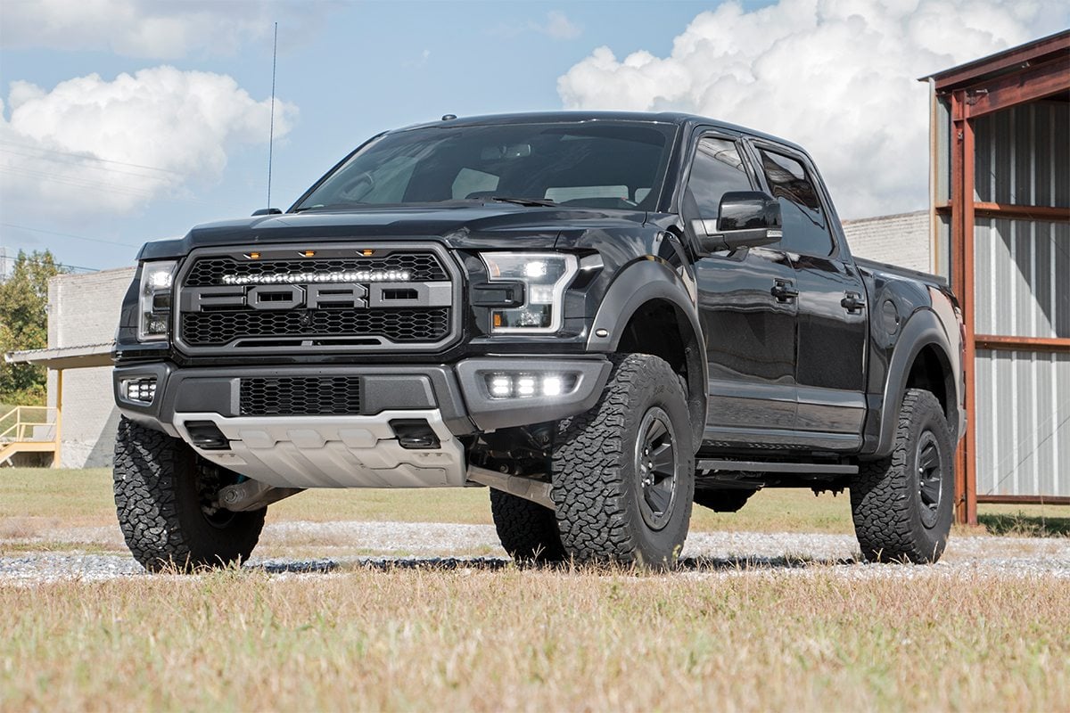 LED Light Kit | Grille Mount | 30" Black Single Row | White DRL | Ford Raptor (17-20)