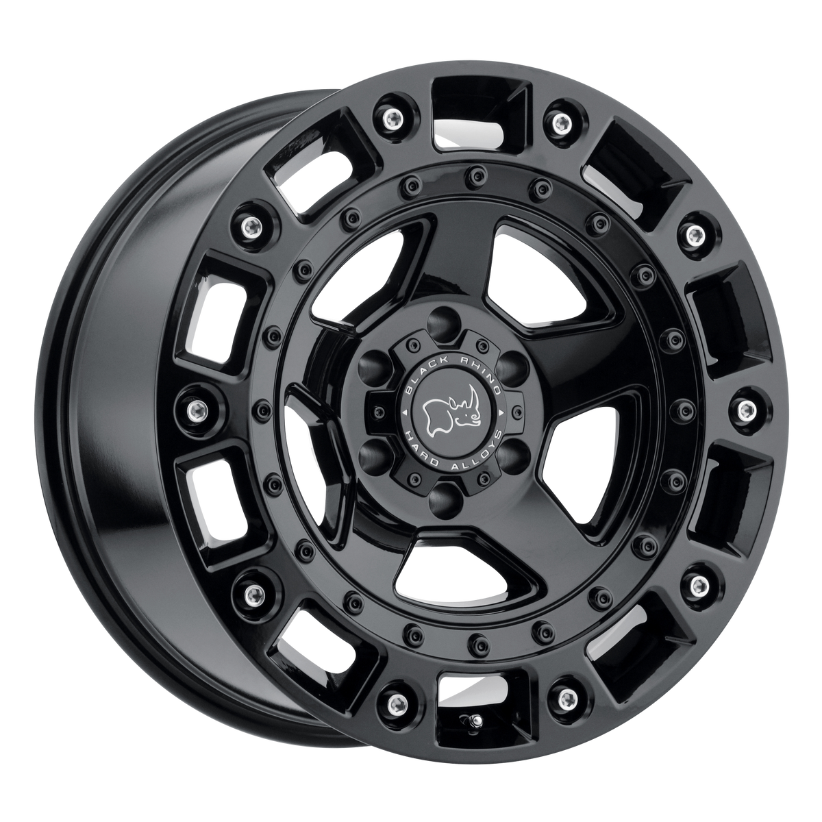 Black Rhino CINCO Gloss Black W/ Stainless Bolt wheel
