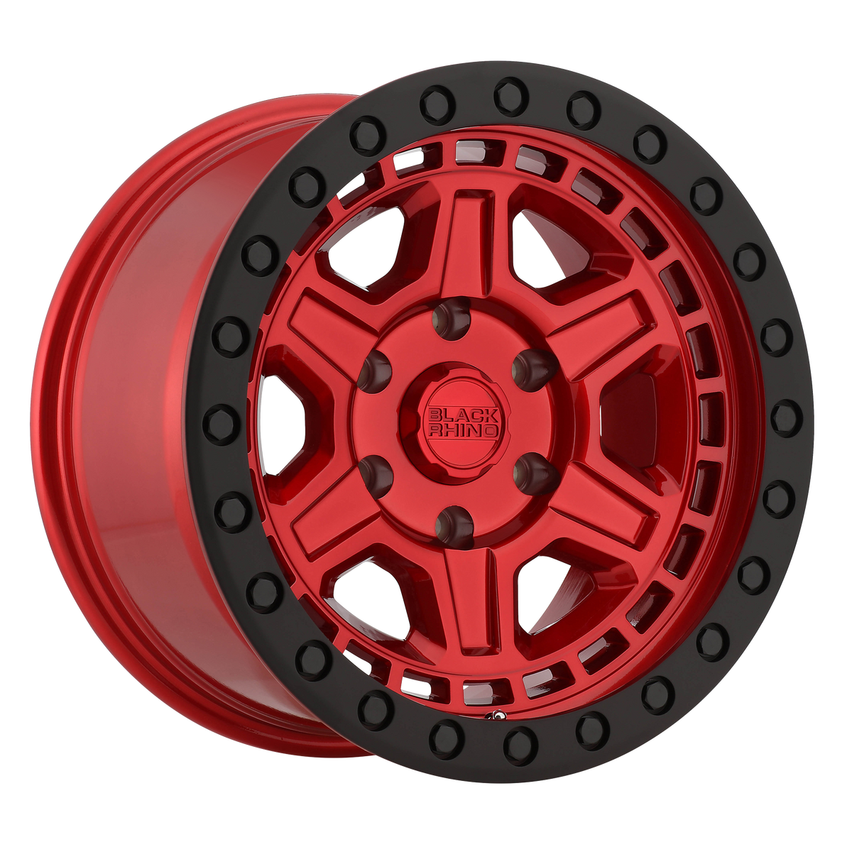 Black Rhino RENO Candy Red W/ Black Ring & Bolt wheel