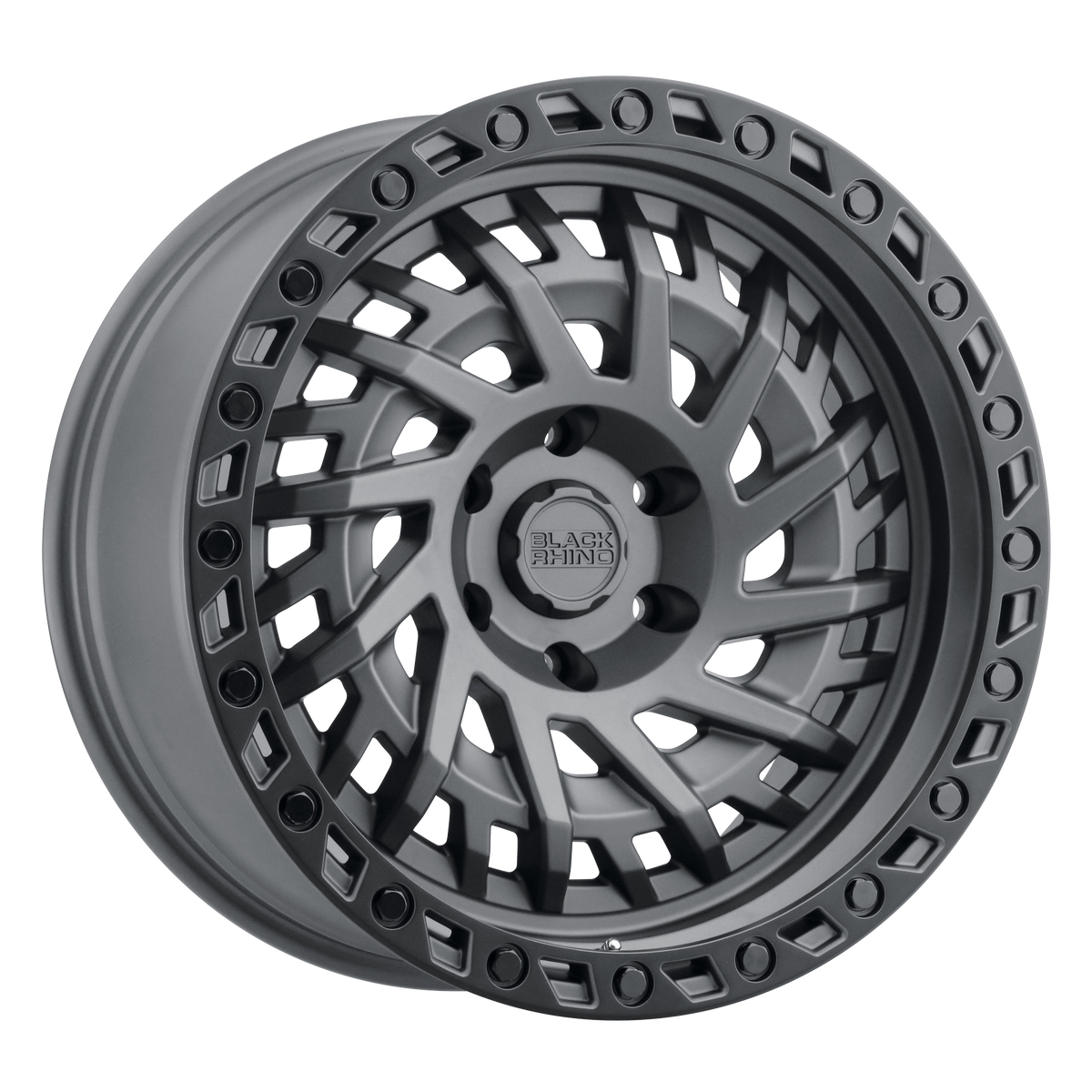 Black Rhino SHREDDER Matte Gunmetal W/ Black Ring wheel