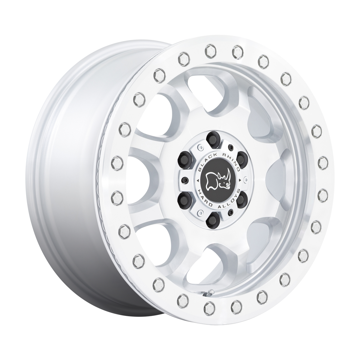 Black Rhino VENTURE BEADLOCK Gloss Silver W/ Machined Face wheel view 4