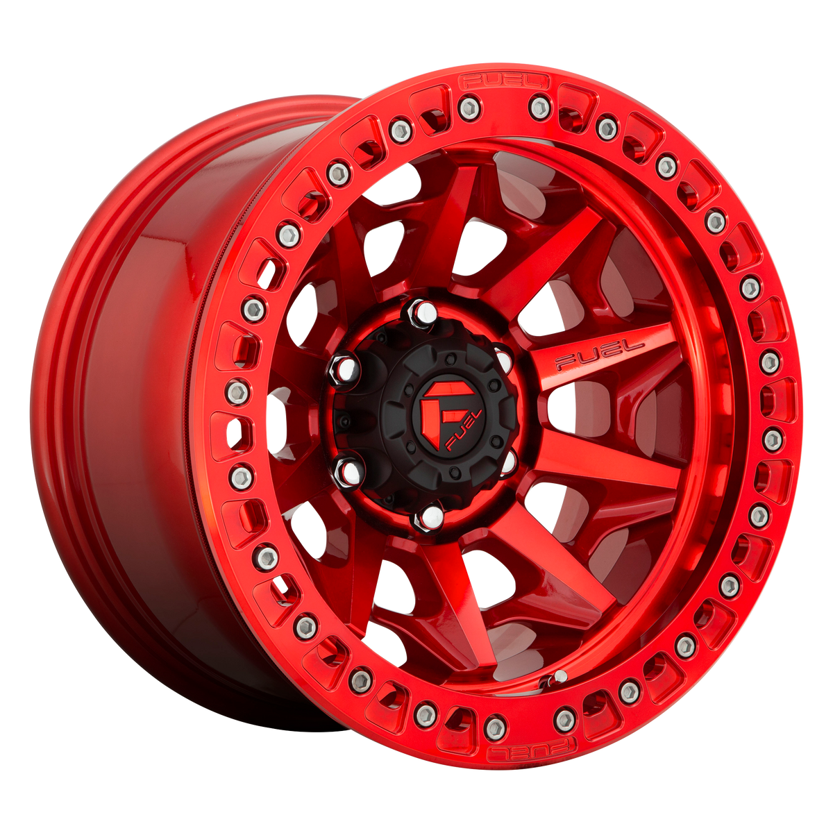 Fuel COVERT BEADLOCK Candy Red wheel view 2