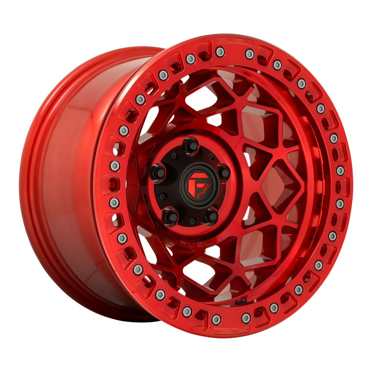Fuel UNIT BEADLOCK Candy Red wheel view 2
