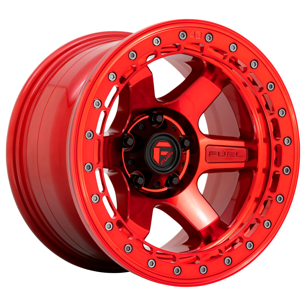 Fuel BLOCK BEADLOCK Candy Red W/ Candy Red Ring wheel view 4