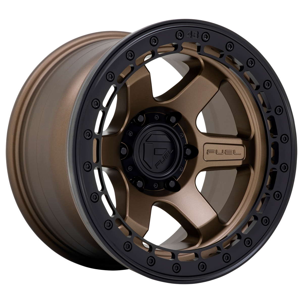 Fuel BLOCK BEADLOCK Matte Bronze W/ M-Black Ring wheel view 4
