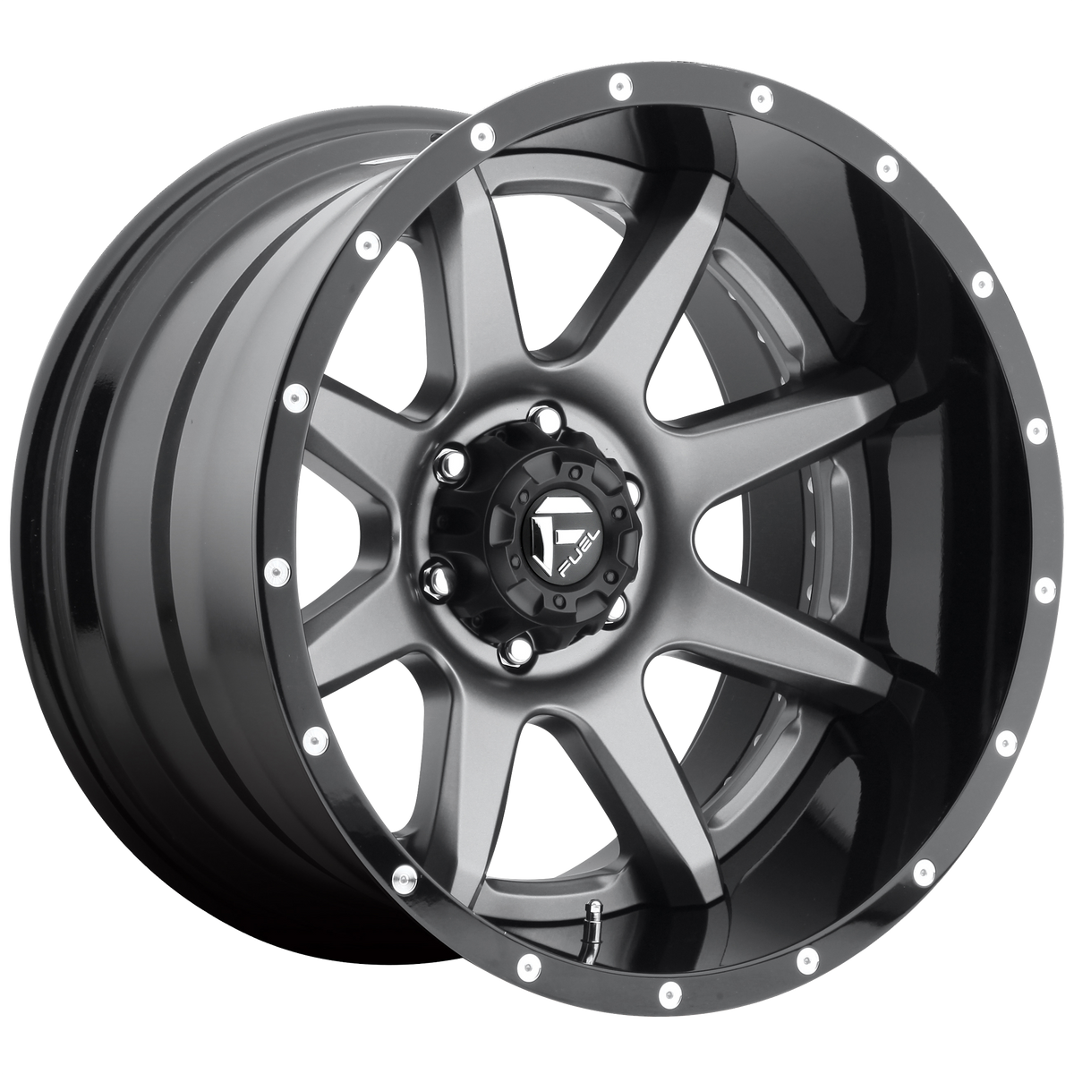 Fuel RAMPAGE Matte Gun Metal Black Lip wheel view 2