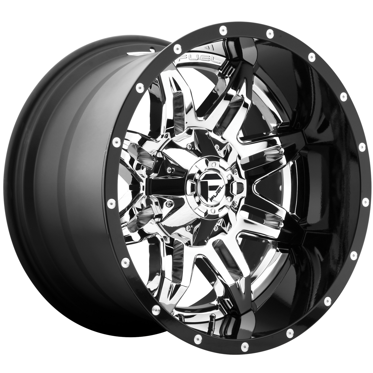 Fuel LETHAL Chrome Plated Gloss Black Lip wheel view 2