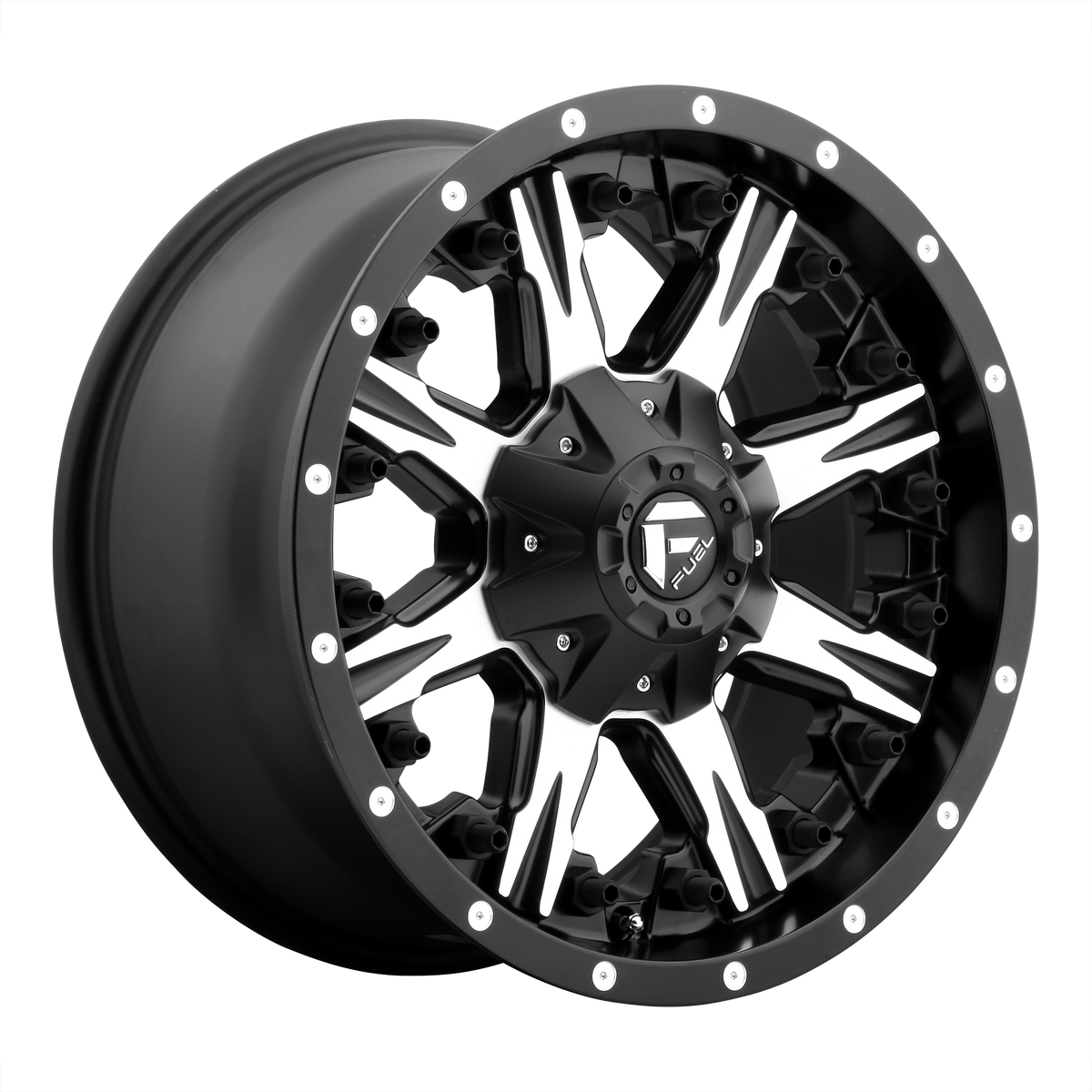 Fuel NUTZ Matte Black Machined wheel view 2