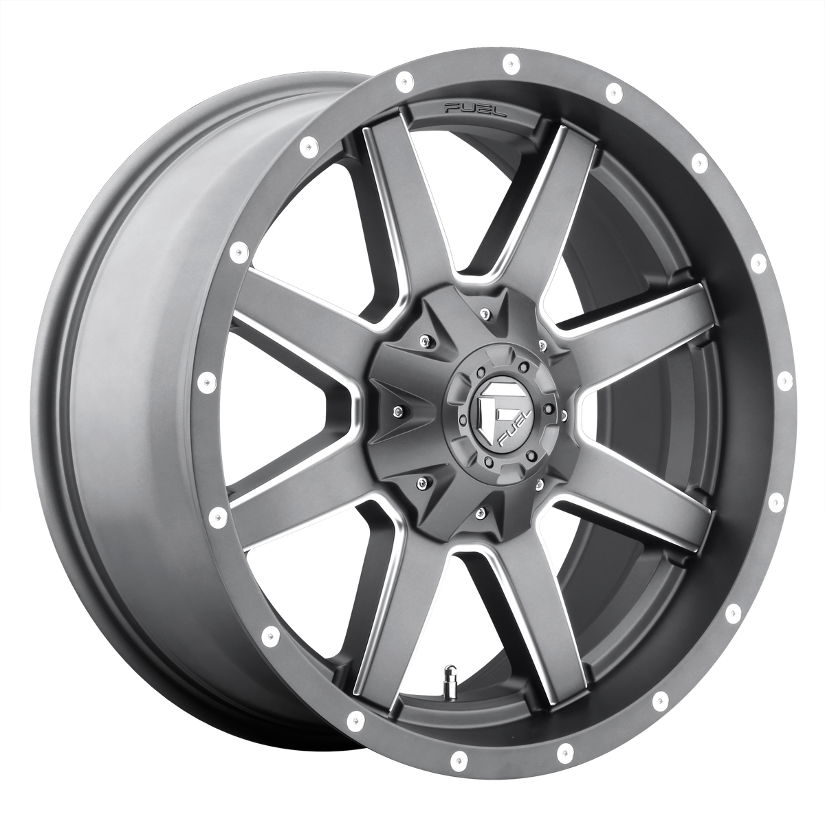 Fuel MAVERICK Matte Gun Metal Milled wheel view 2