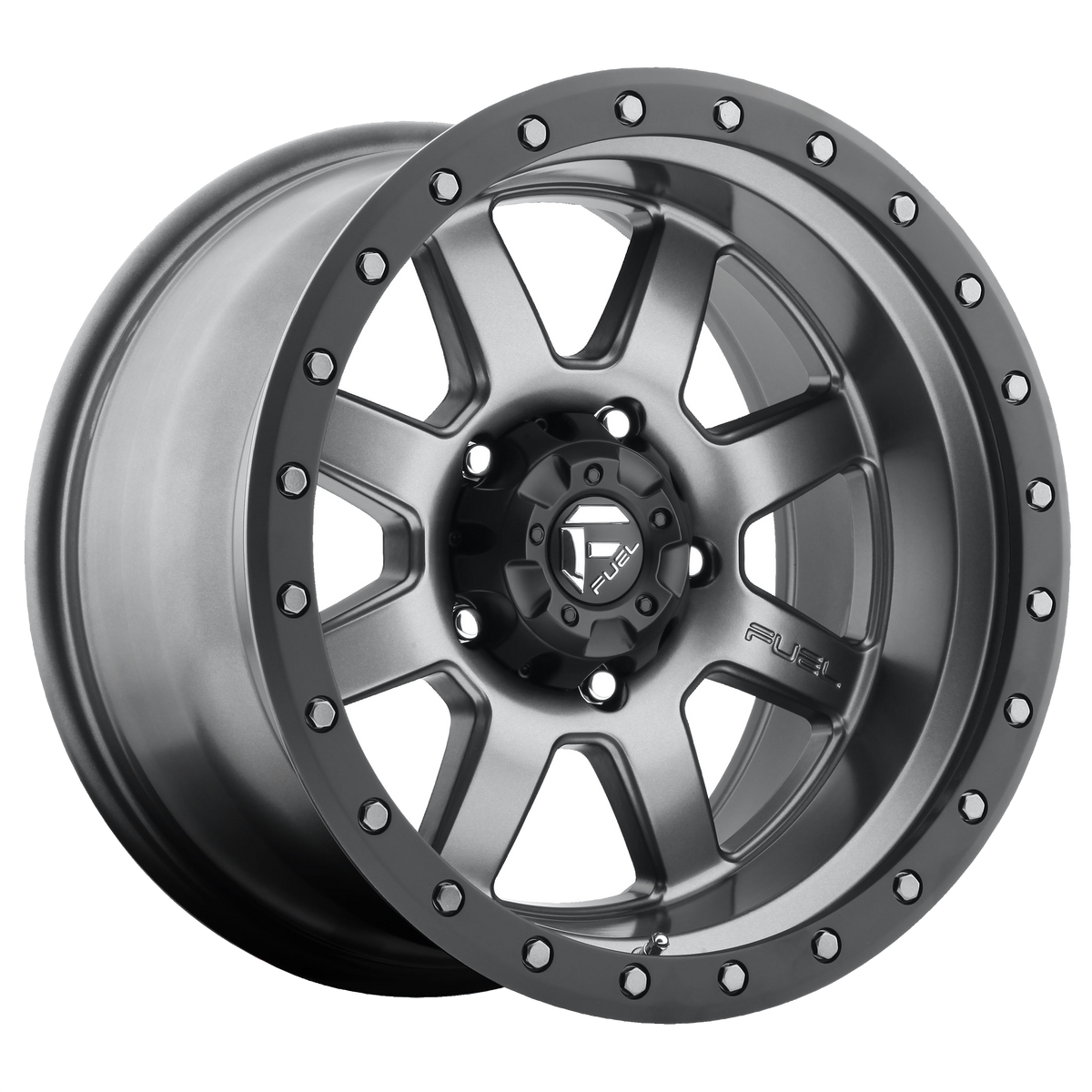 Fuel TROPHY Matte Gunmetal Black Bead Ring wheel view 2