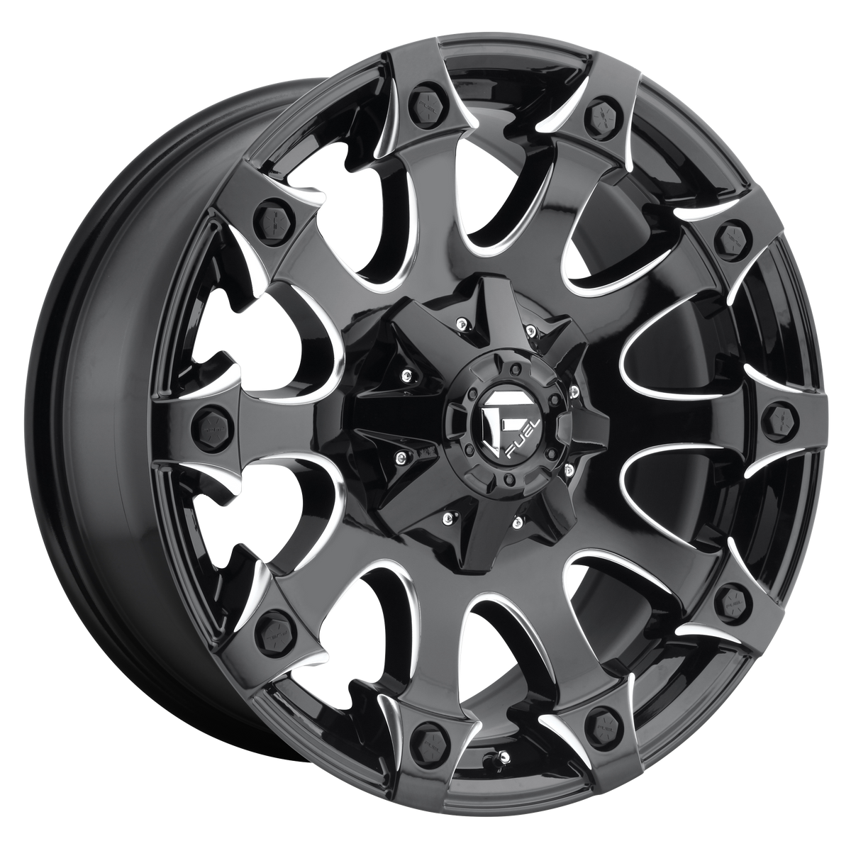 Fuel BATTLE AXE Gloss Black Milled wheel view 2