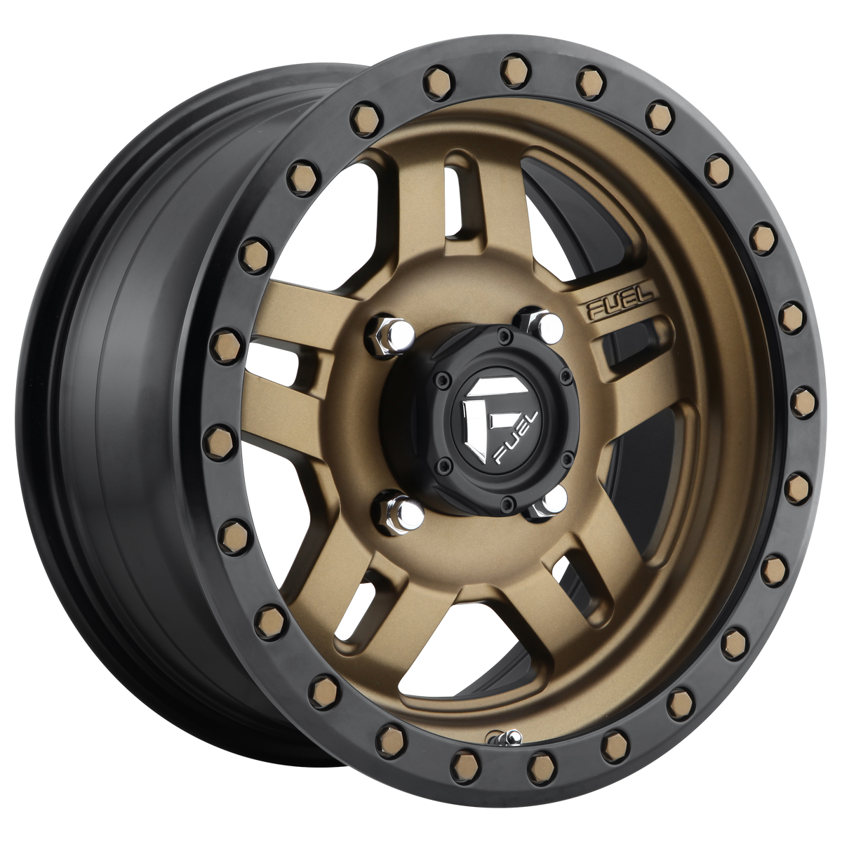 Fuel ANZA Matte Bronze Black Bead Ring wheel