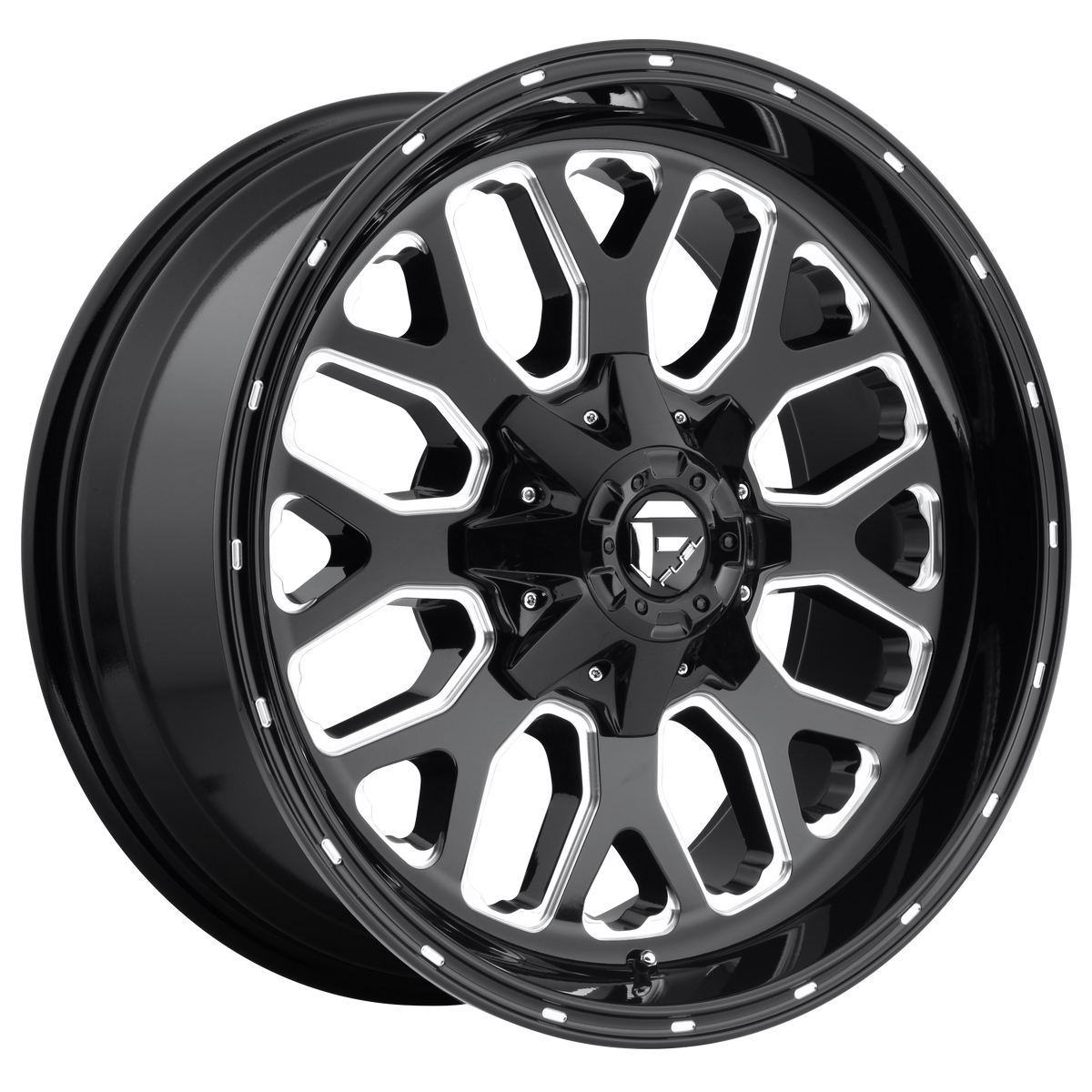 Fuel TITAN Gloss Black Milled wheel view 2