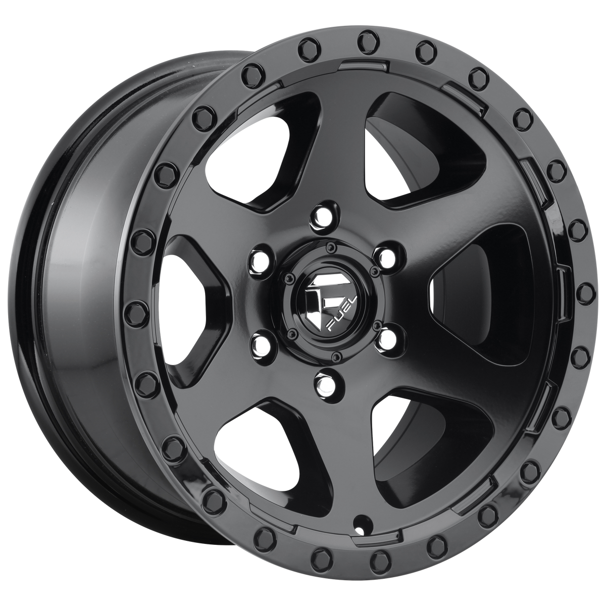 Fuel RIPPER Matte Black Gloss Black Lip wheel view 2
