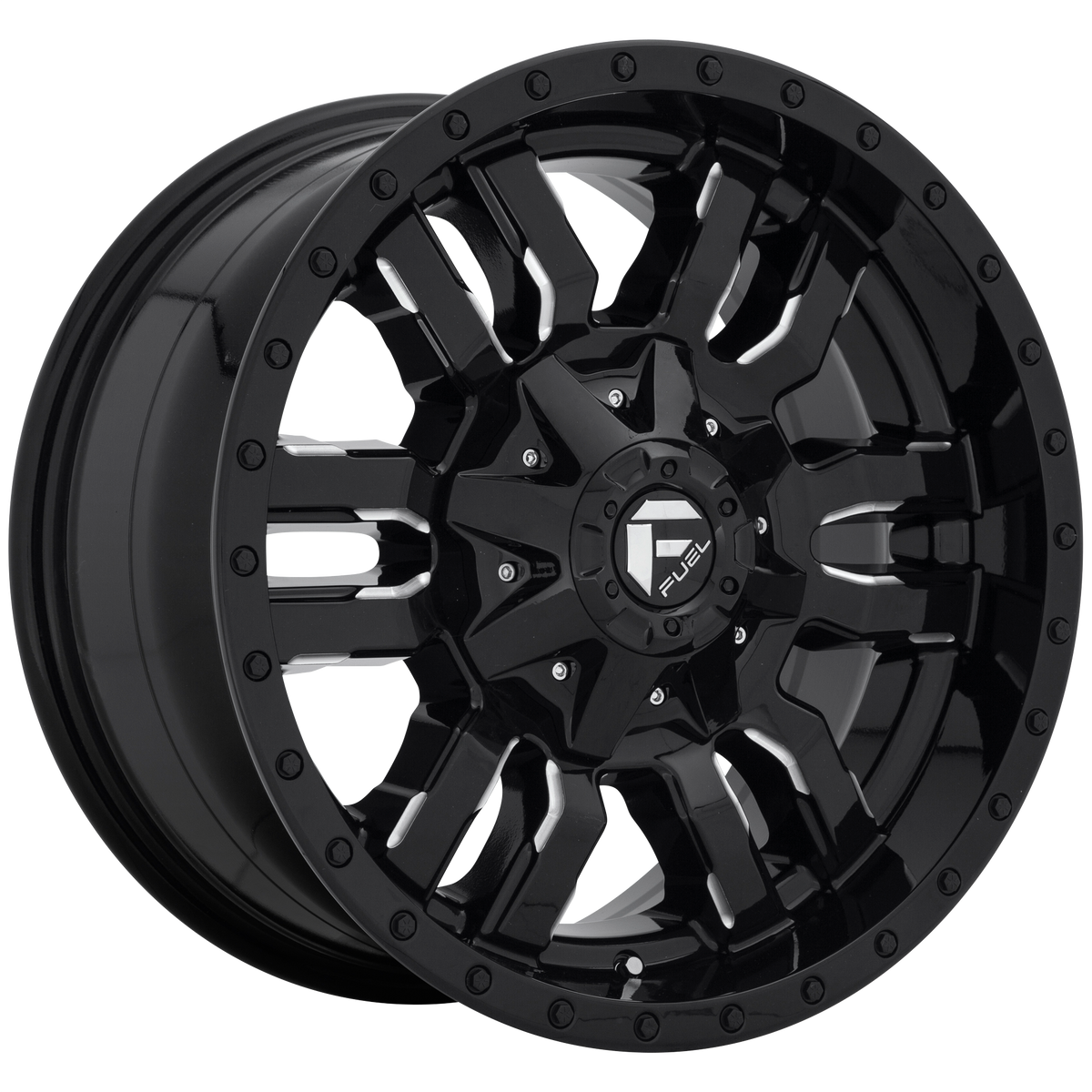 Fuel SLEDGE Gloss Black Milled wheel view 2