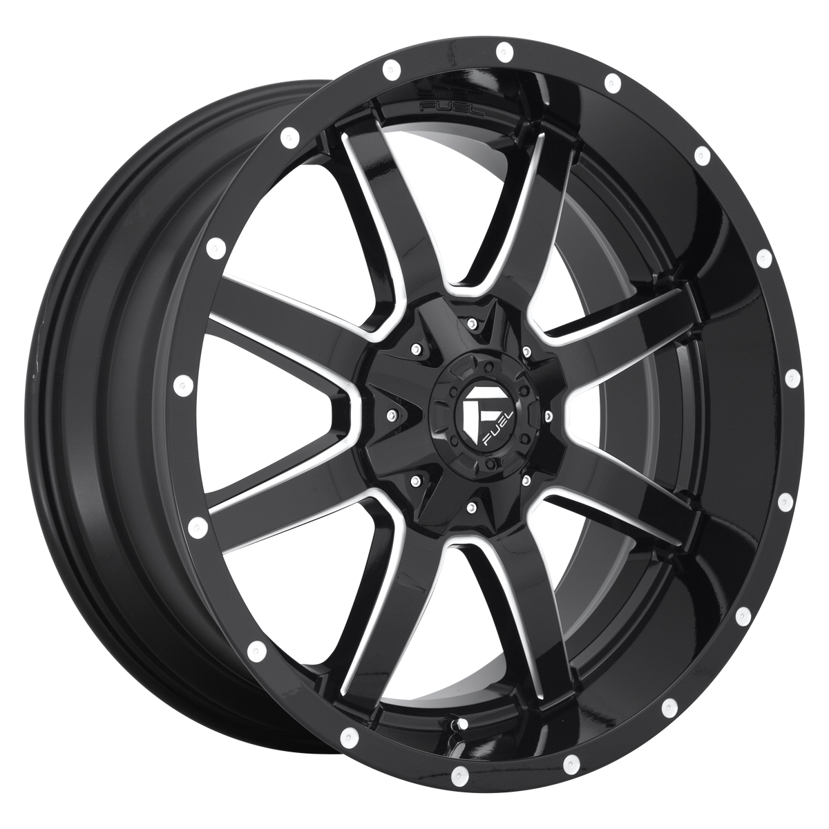 Fuel MAVERICK Gloss Black Milled wheel view 2