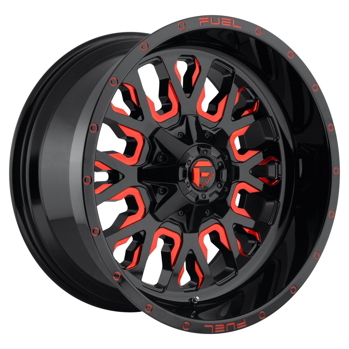 Fuel STROKE Gloss Black Red Tinted Clear wheel view 2