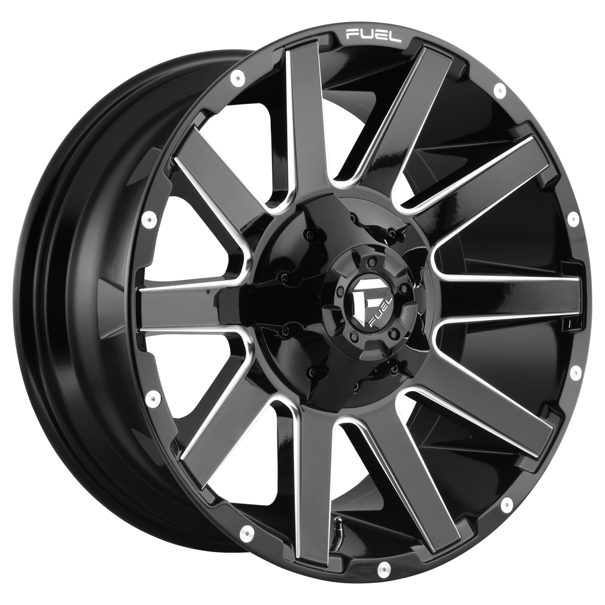 Fuel CONTRA Gloss Black Milled wheel view 2