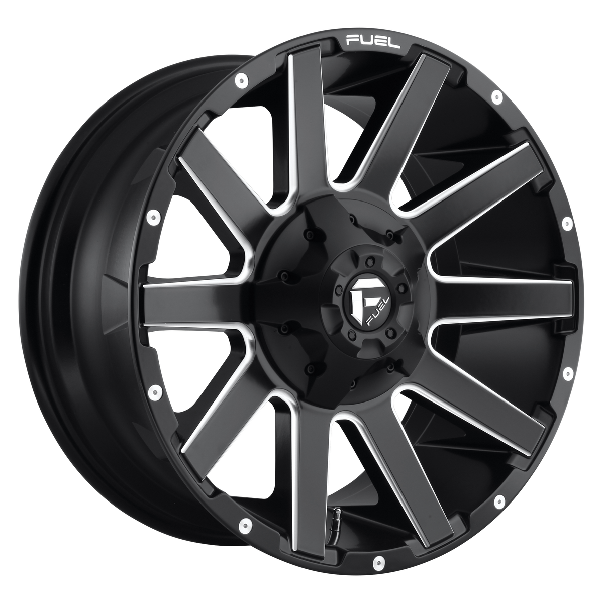 Fuel CONTRA Matte Black Milled wheel view 2