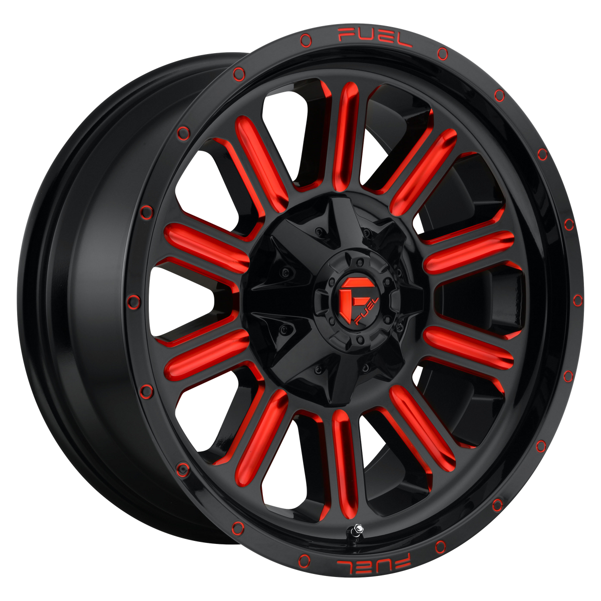 Fuel HARDLINE Gloss Black Red Tinted Clear wheel view 2
