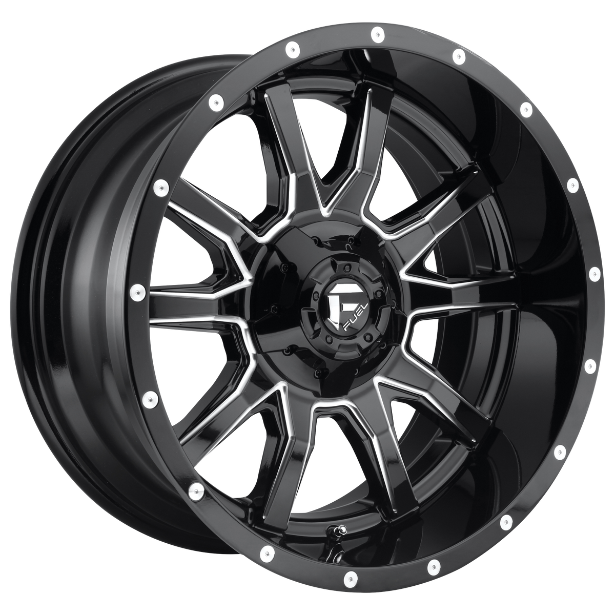 Fuel VANDAL Gloss Black Milled wheel view 2