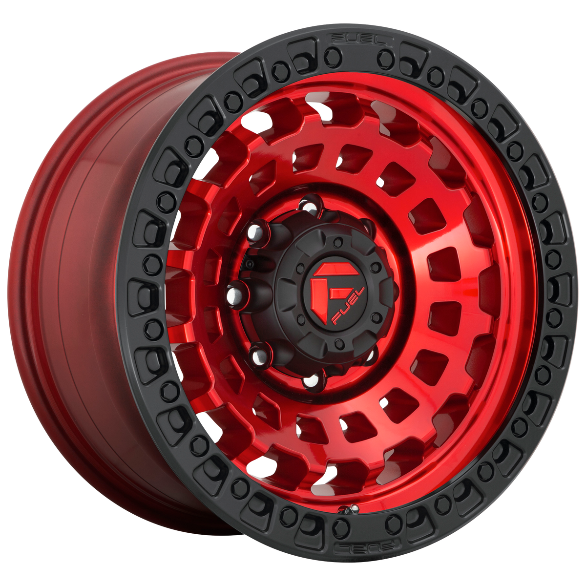 Fuel ZEPHYR Candy Red Black Bead Ring wheel view 2