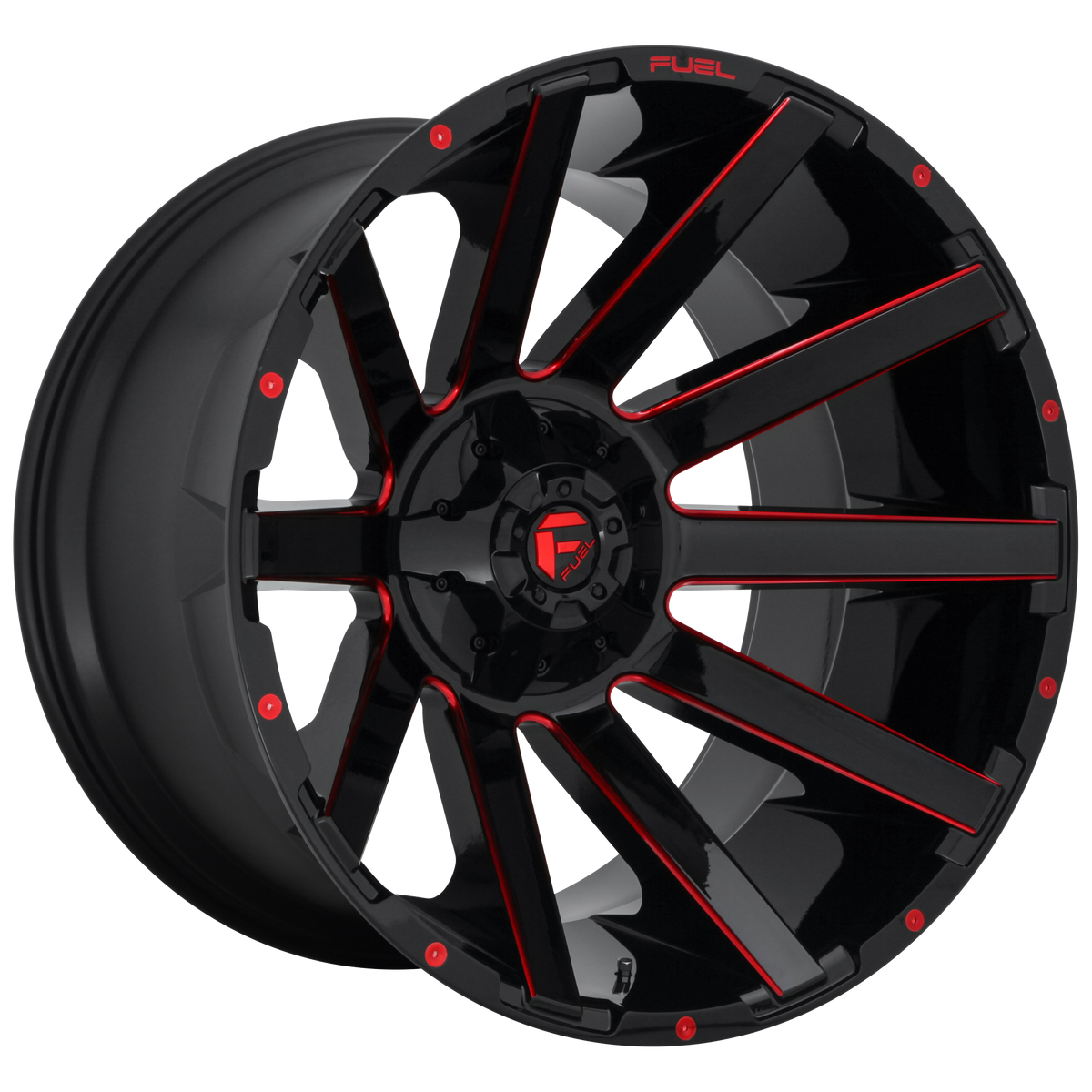 Fuel CONTRA Gloss Black Red Tinted Clear wheel view 2