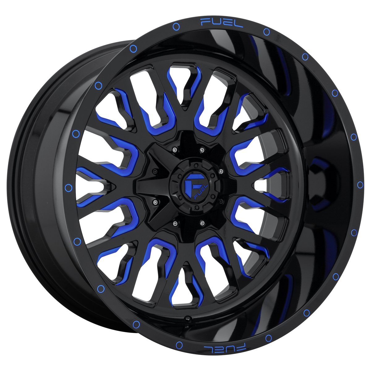 Fuel STROKE Gloss Black Blue Tinted Clear wheel view 2