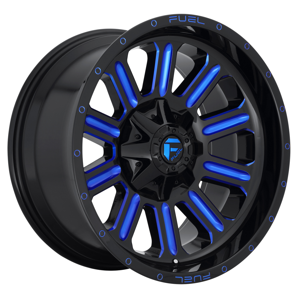 Fuel HARDLINE Gloss Black Blue Tinted Clear wheel view 2