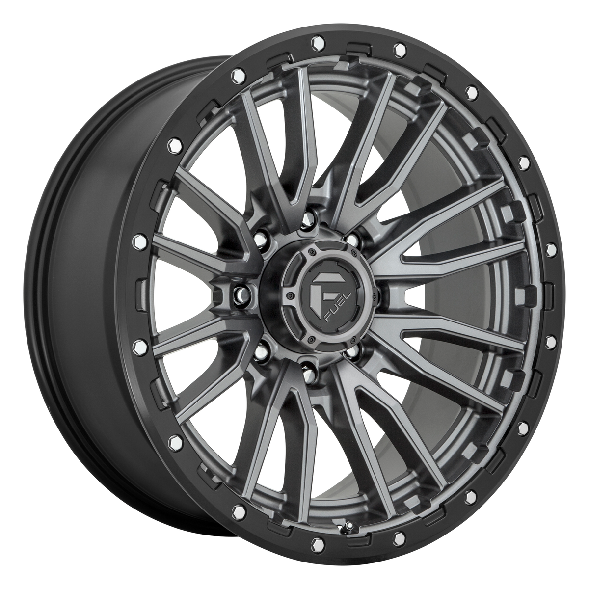 Fuel REBEL Matte Gunmetal Black Bead Ring wheel view 2