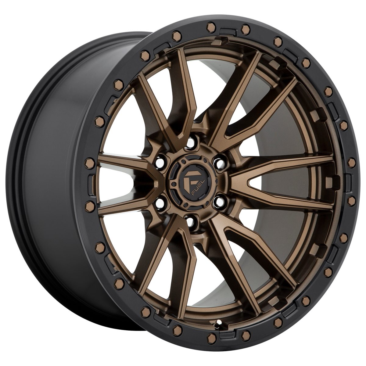 Fuel REBEL Matte Bronze Black Bead Ring wheel view 2