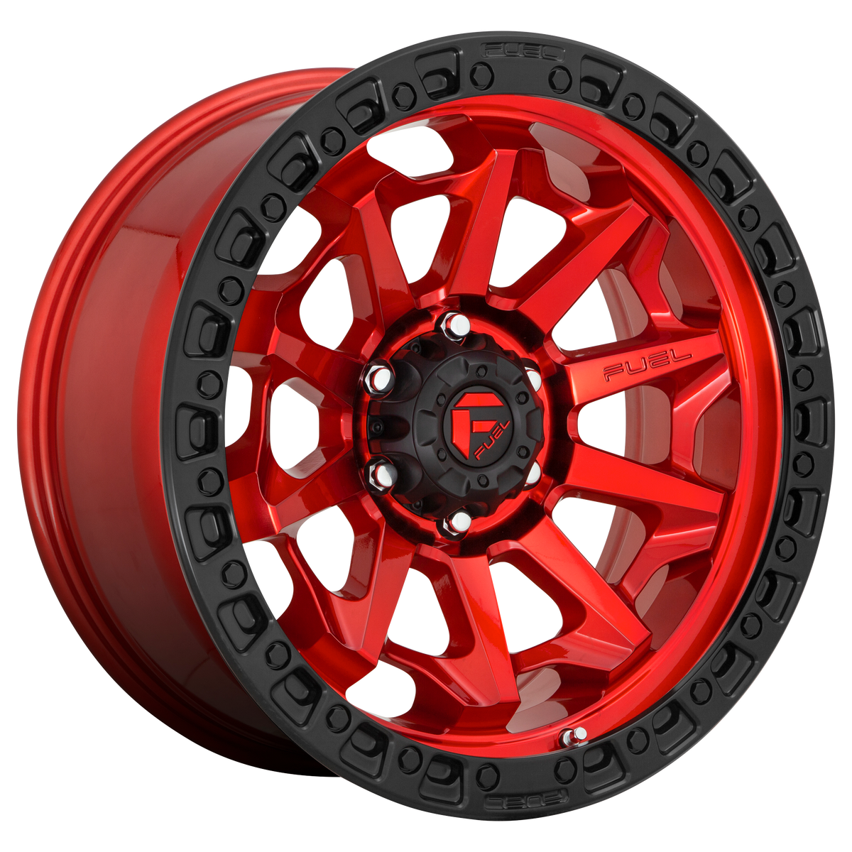 Fuel COVERT Candy Red Black Bead Ring wheel view 4
