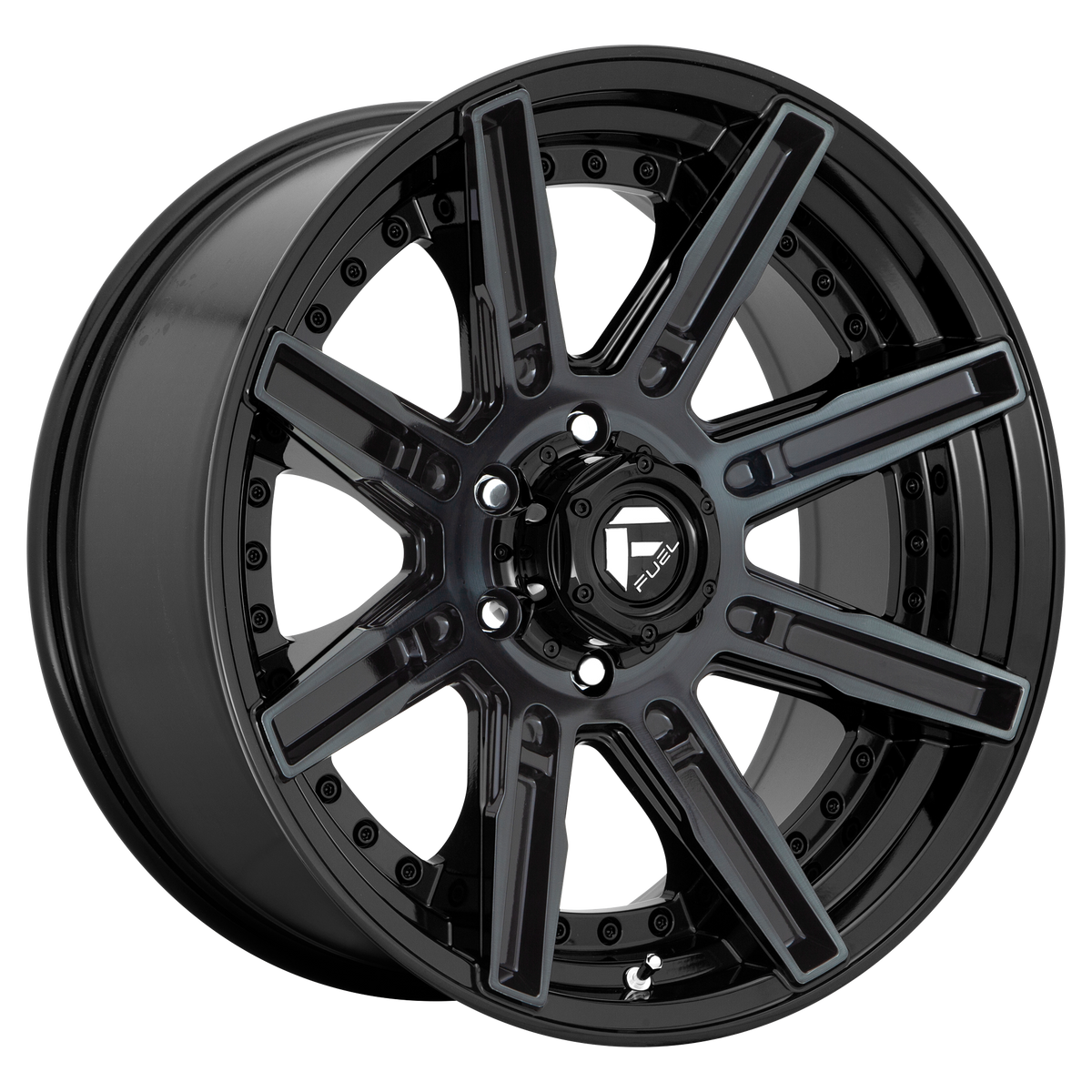 Fuel ROGUE Gloss Mach Double Dark Tint wheel view 2