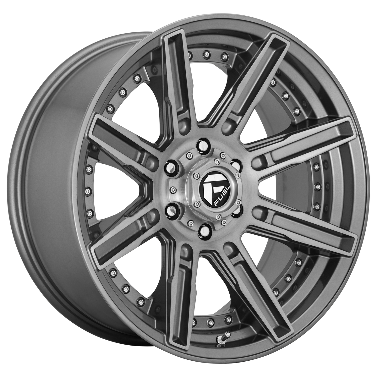 Fuel ROGUE PLATINUM Brushed Gun Metal Tinted Clear wheel view 2