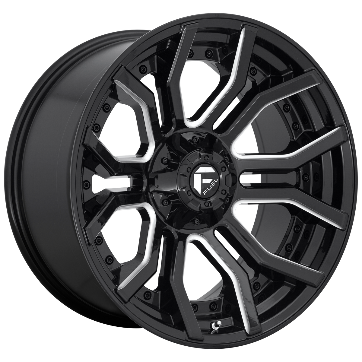 Fuel RAGE Gloss Black Milled wheel view 2