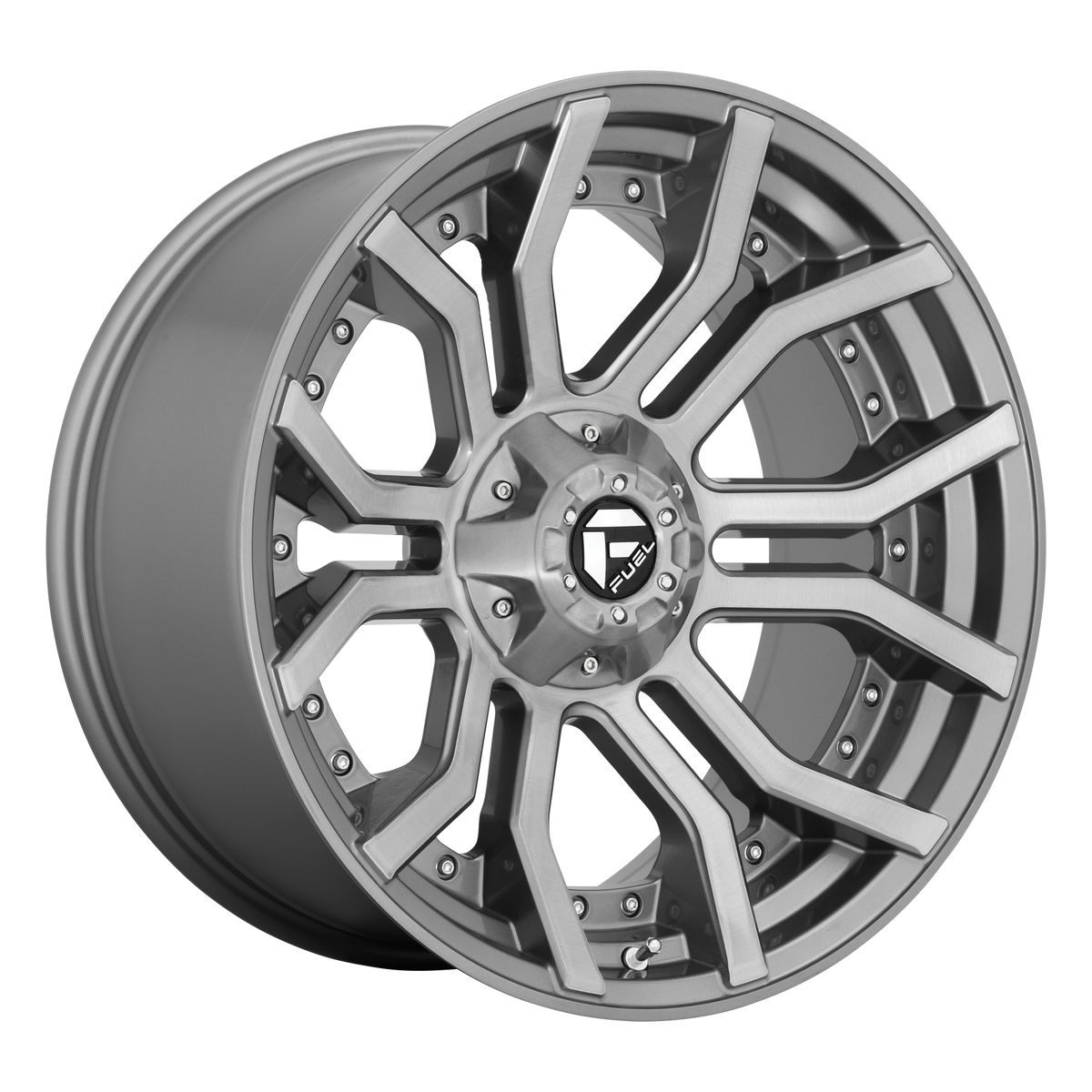 Fuel RAGE PLATINUM Brushed Gun Metal Tinted Clear wheel view 2
