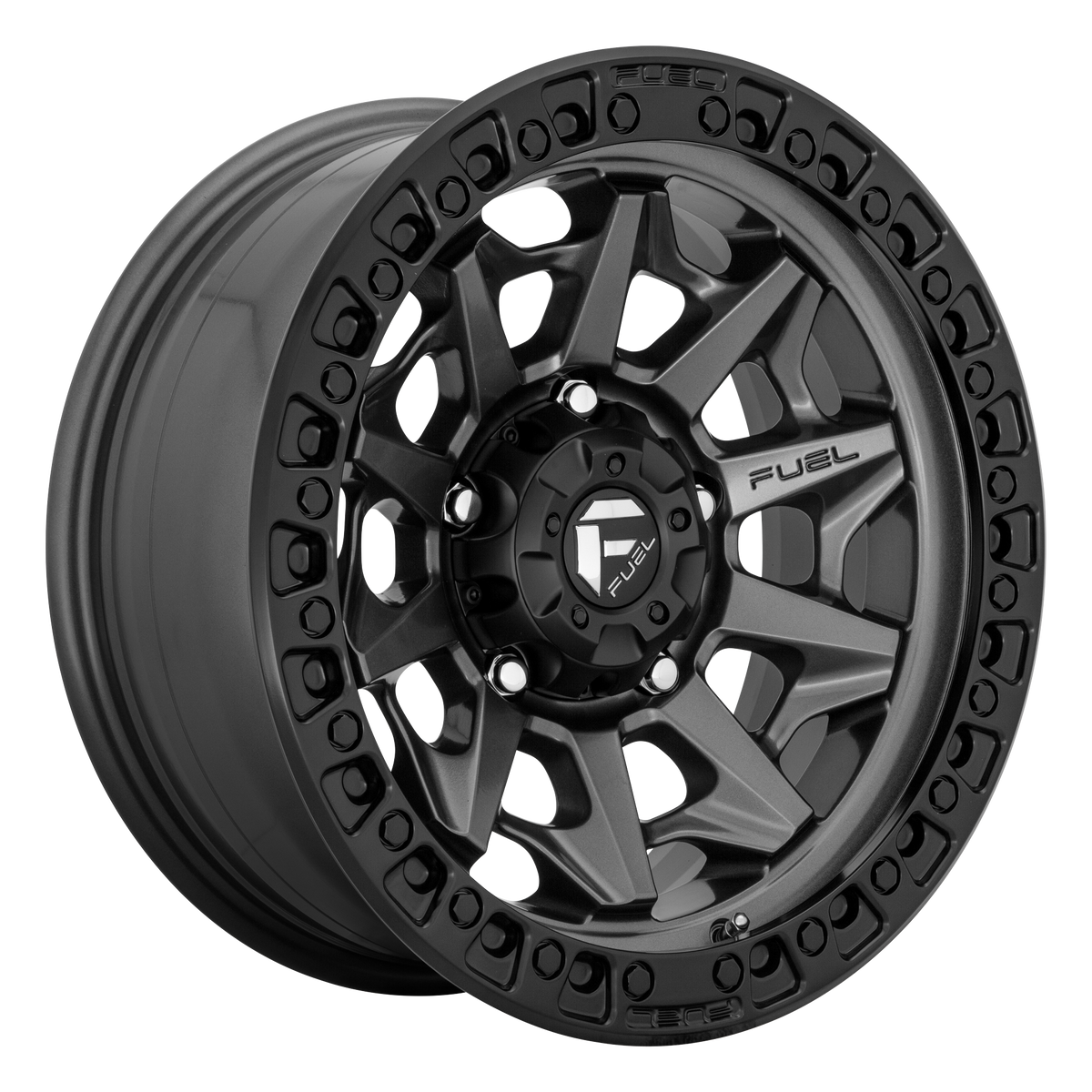 Fuel COVERT Matte Gunmetal Black Bead Ring wheel view 4