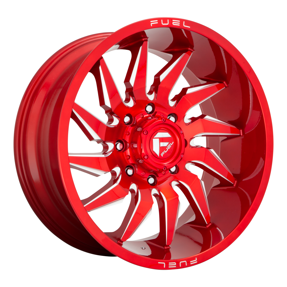 Fuel SABER Candy Red Milled wheel view 2