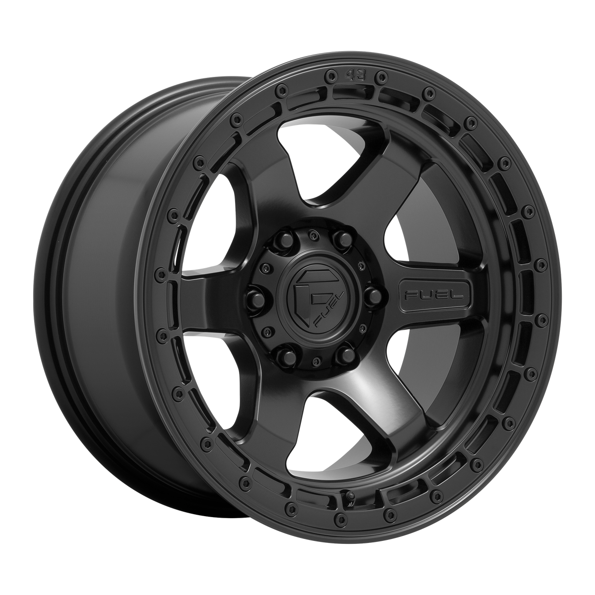 Fuel BLOCK Matte Black W/ Black Ring wheel view 2