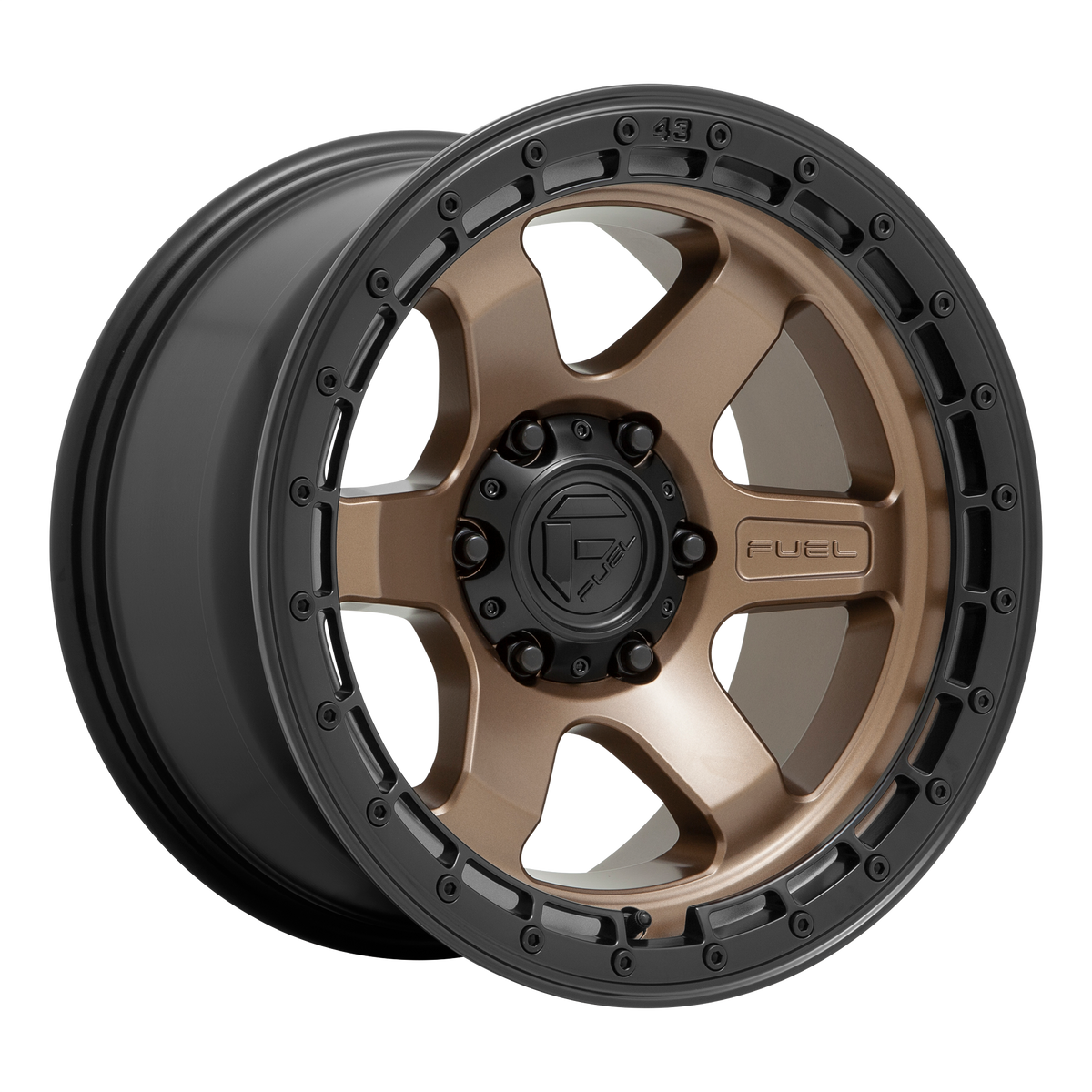 Fuel BLOCK Matte Bronze W/ Black Ring wheel view 2