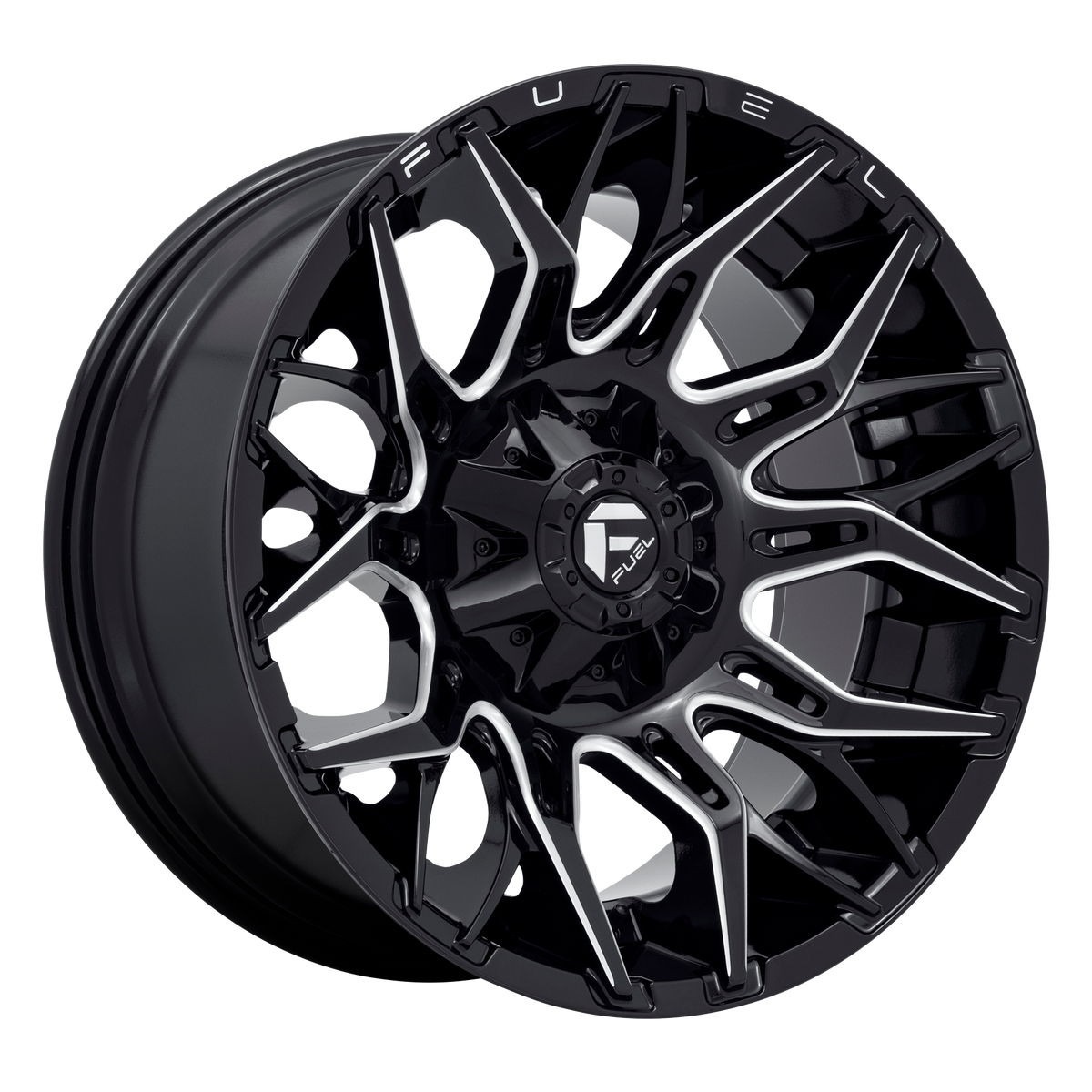 Fuel TWITCH Glossy Black Milled wheel view 4