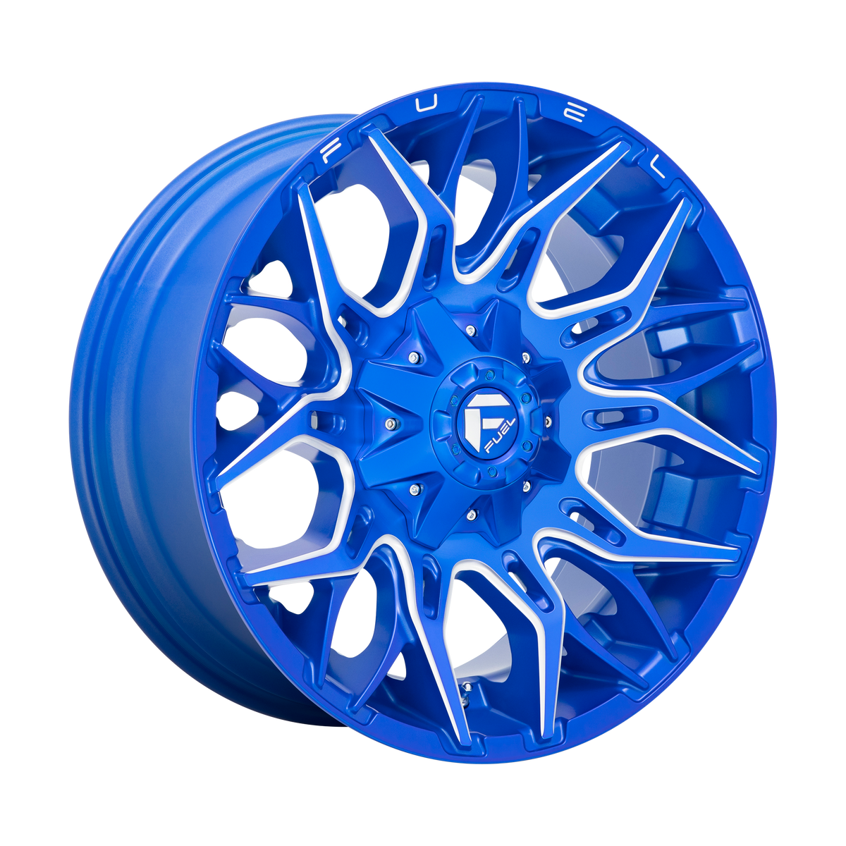 Fuel TWITCH Anodized Blue Milled wheel view 4