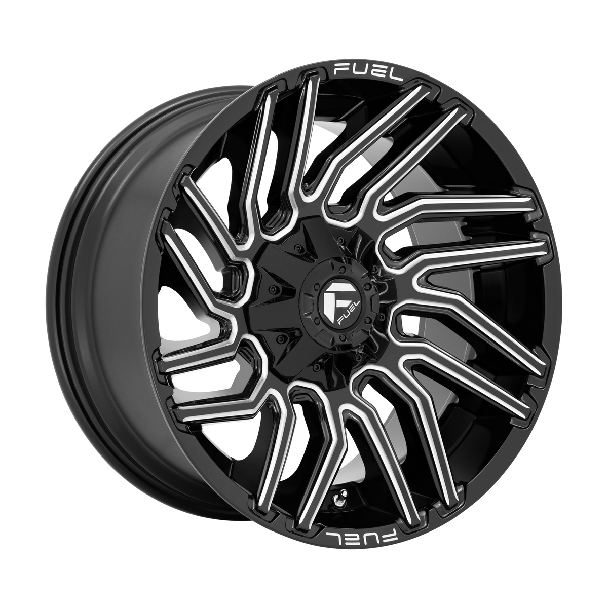 Fuel TYPHOON Gloss Black Milled wheel view 4