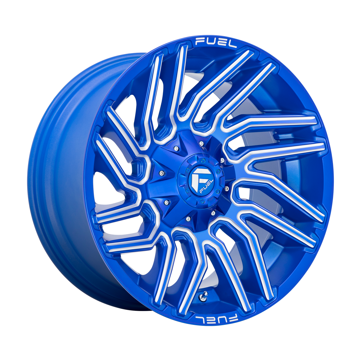 Fuel TYPHOON Anodized Blue Milled wheel view 4