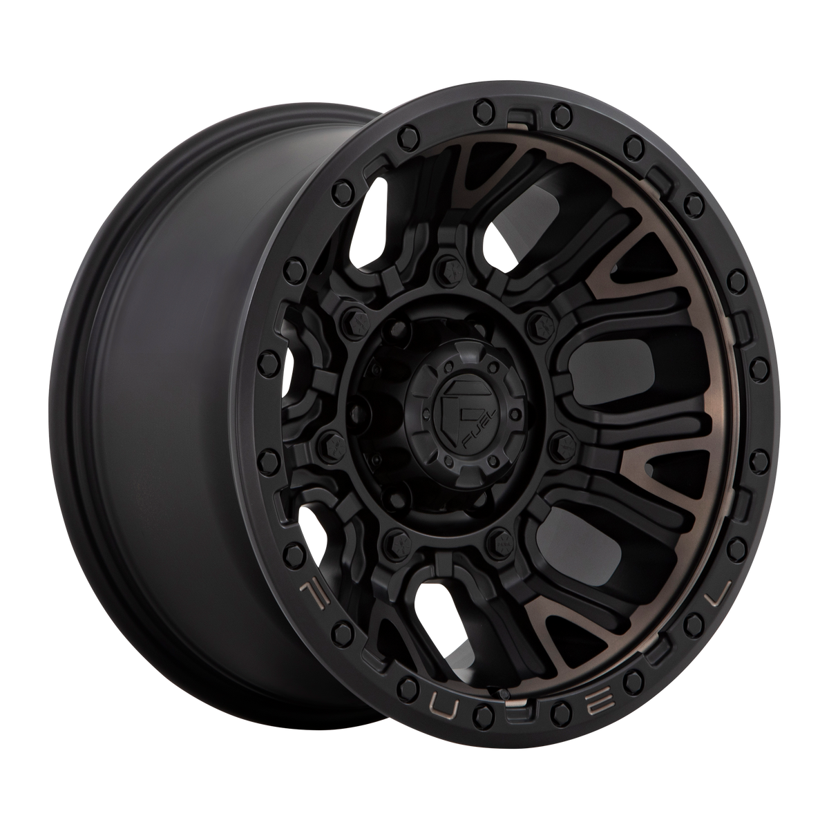 Fuel TRACTION Matte Black W Double Dark Tint wheel