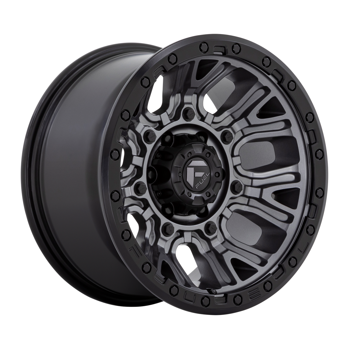 Fuel TRACTION Matte Gunmetal W/ Black Ring wheel