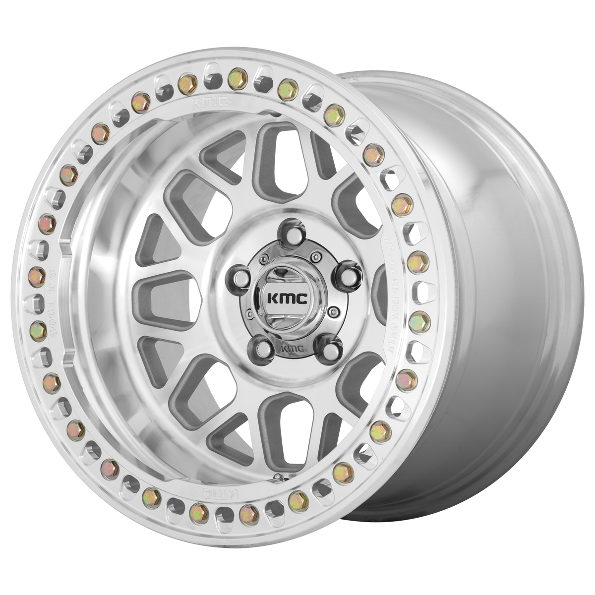 KMC GRENADE CRAWL BEADLOCK Machined wheel view 2