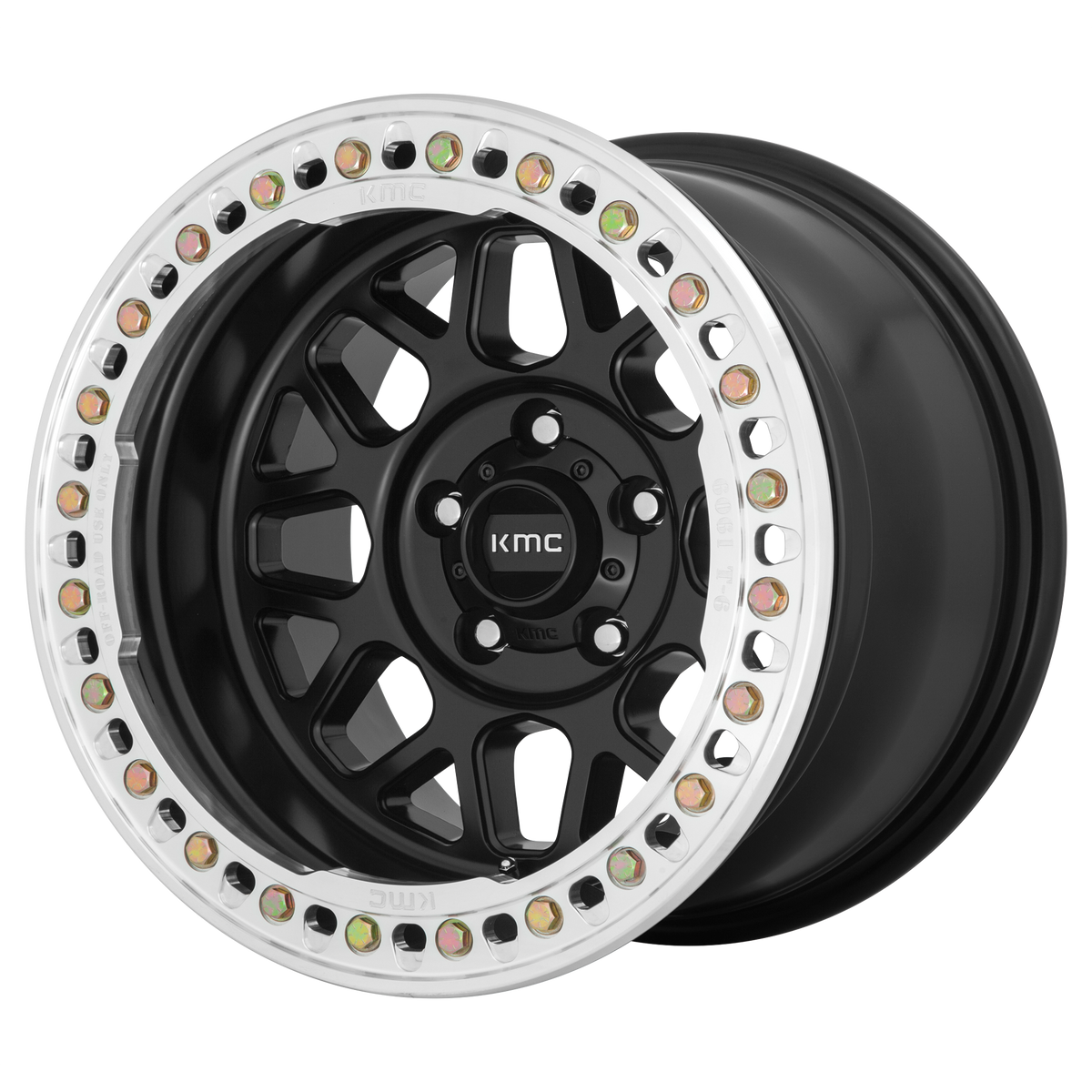 KMC GRENADE CRAWL BEADLOCK Satin Black wheel view 2