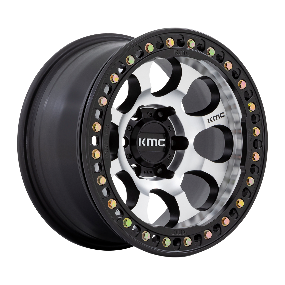 KMC RIOT BEADLOCK Mach Satin Black Window & Ring wheel
