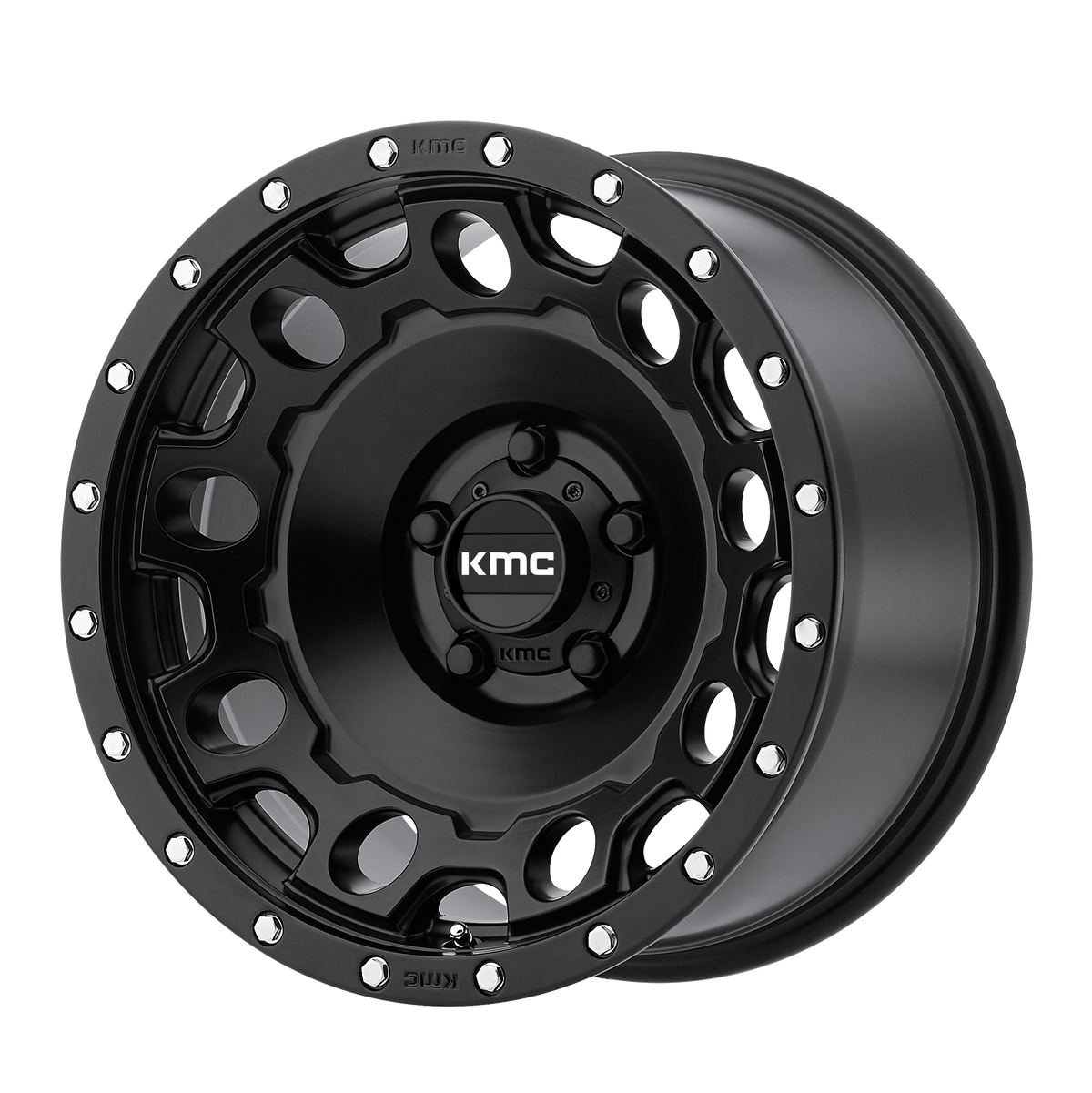 KMC HOLESHOT Satin Black wheel view 2